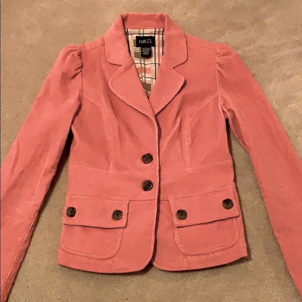 Rose Corduroy Blazer